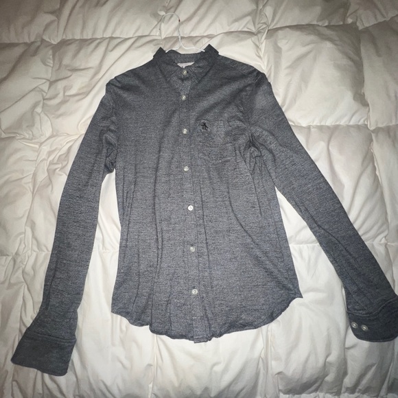 Original Penguin Button Up Shirt- Men’s - S - Grey - Picture 2 of 4